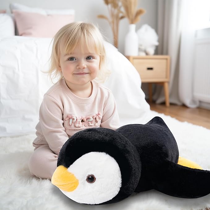 Niuniu Daddy 24" | 5 Pound Penguin Weighted Stuffed Animals for Adults Kids, Large Penguin Pillowfort Plush Animal Toys for Boys Girls, Big Body Pillow for Present Birthday Christmas