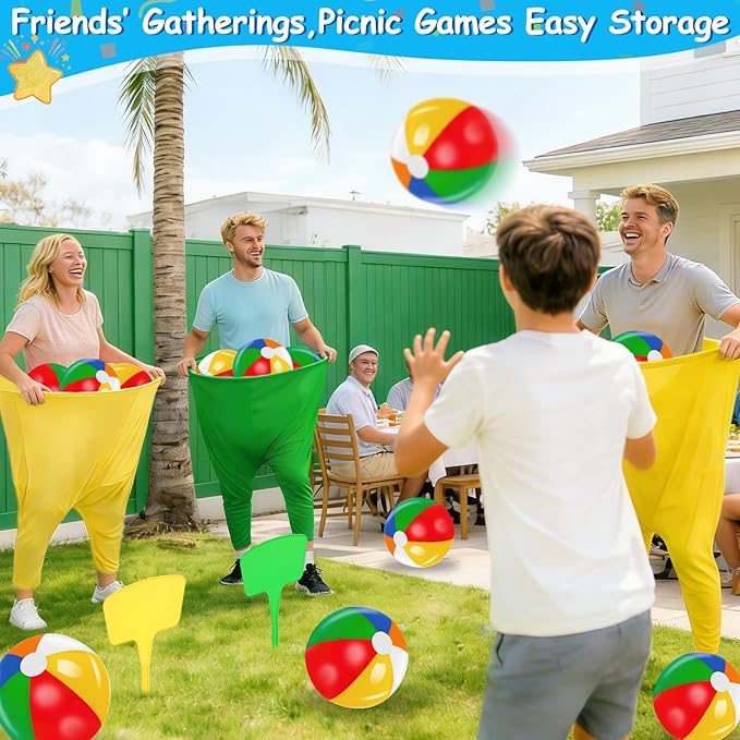 Granny Pants Yard Game, Granny Pants Party Game with Oversized Pants Bouncy Balls Ground Stakes Storage Bag and Air Pumps, Outdoor Tossing Games for Adults Family Carnival Party Reunion Gathering