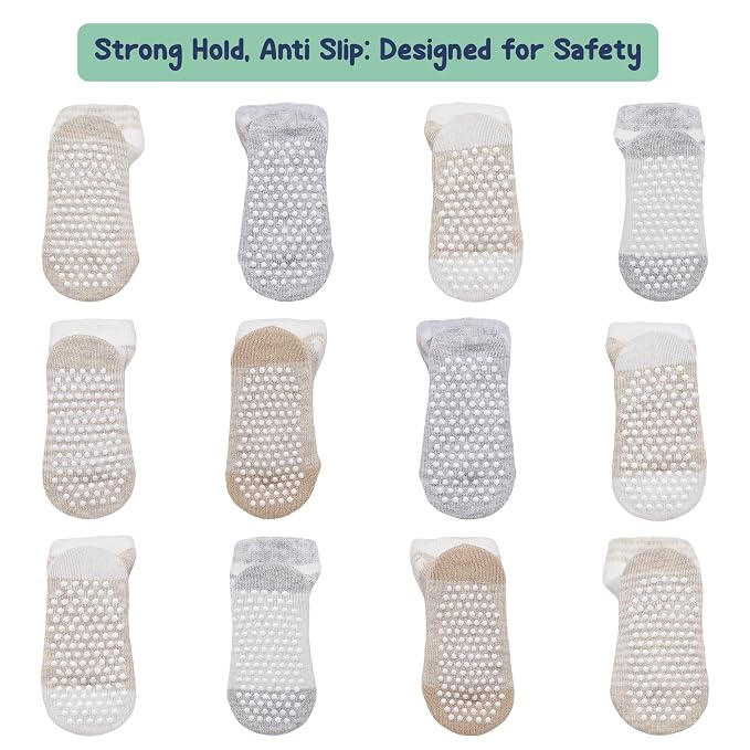 Mother's Choice Organic Cotton Baby Socks 6-12 Months Boys - 12 pairs Soft and Cozy Newborn Socks, Gentle Baby Gap Socks, Perfect Shower Gift, Infant Footwear for Everyday Comfort and Little Ones