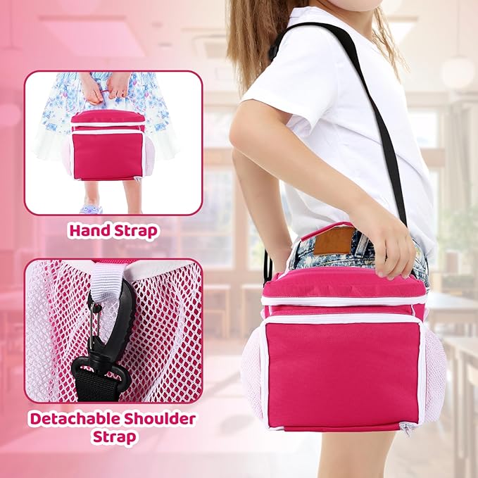 Portable Organizer Case Compatible with Little Tikes Story Dream Machine Starter Set, Oxford Cloth Toy Storage Bag with Shoulder Strap Handle Side Mesh Pockets Only Bag(Blue, Red & White)
