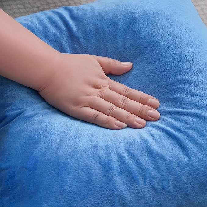 Velvet Royal Blue Throw Pillow Covers 18”x18”Pack of 2 Soft Decorative | Square Cushion Covers for Couch Sofa Bed Livingroom Car Home Decor,45x45Cm