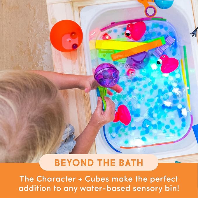Glo Pals x Sesame Street Water-Activated Light-Up Cubes for Sensory Play (Cookie Monster - Cubes with Character)