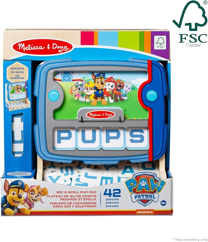 Melissa & Doug PAW Patrol Wooden See & Spell Pup Pad Game - FSC Certified