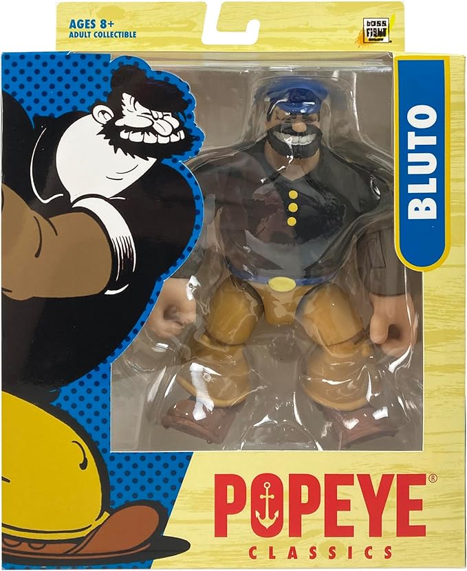 Boss Fight Studio Popeye Classics Set of 4 – Wave 1 Popeye, Olive OYL, Bluto, Castor OYL - Highly Articulated Collectible Figurines with Accessories, Alternate Heads and Hands - 1:12