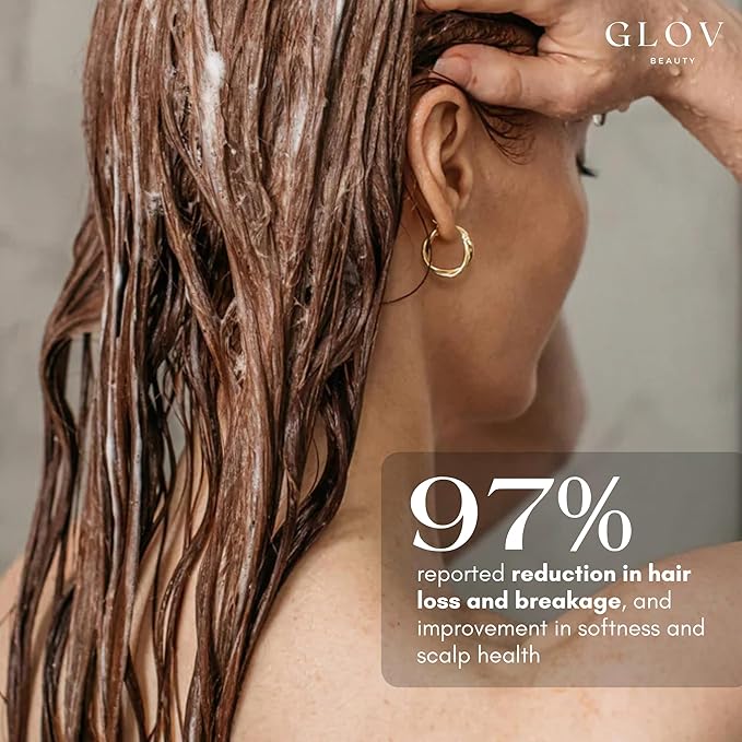 Glov Beauty Hair Renewal Shampoo – Purifying and Revitalizing Formula with Apple Stem Cells, Keratin Amino Acids, Argan Oil, Biotin & Green Tea – Gentle Daily Cleanser for All Hair Types