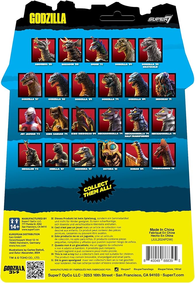 Super7 Toho Godzilla '84 (Heat Ray) Reaction Figure - 3.75" Toho Godzilla Action Figure Classic Monster Movie Collectibles and Retro Toys