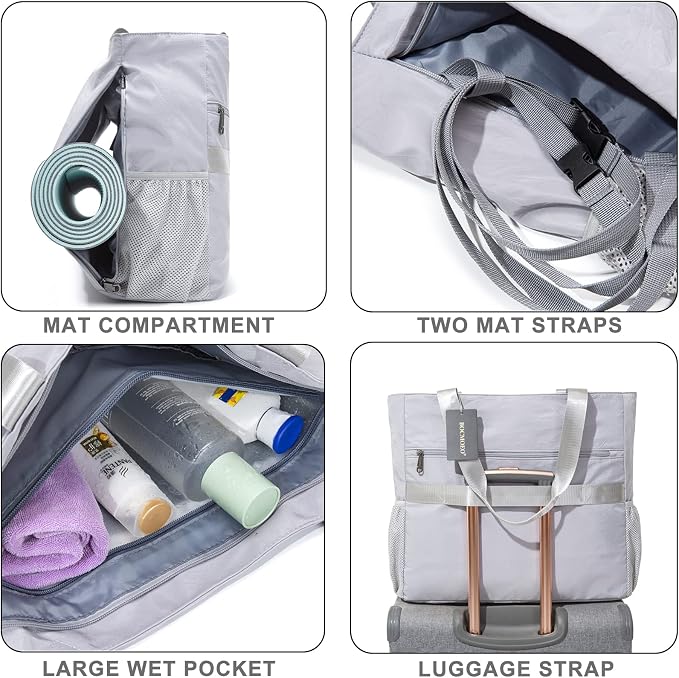 Yoga Mat Bag - Waterproof Shoulder Gym Bag with Yoga Mat Holder & Wet Pocket for Gym, Pilates, Travel, Beach and Daily Use