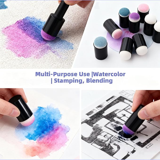 40 Pcs Kids Finger Painting Sponge Set – Art & Craft Tools for Children, Reusable Paint Dabbers, Drawing Sponges, Finger Daubers for Painting and DIY Art Projects