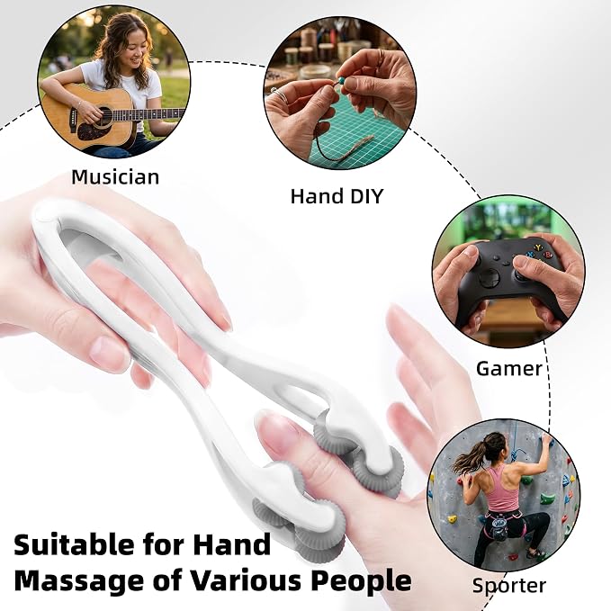 WOVTE Extendable Back Scratcher and Finger Massager Roller Combo – 23.5" Back Scratcher for Men Women with Dual Heads & Silicone Finger Massager for Arthritis, Hand Pain Relief – Gifts for Men Women