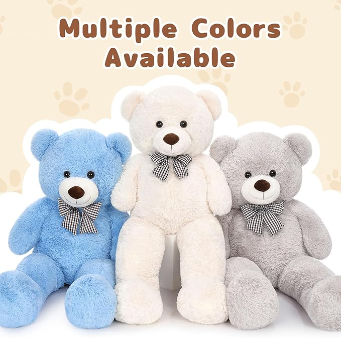 MaoGoLan Giant Teddy Bear Plush Toy - Ultra Soft & Cute Large Stuffed Animal 39 inches, Perfect for Baby Showers, Birthdays, Valentine’s Day Gifts (Kids, Couples, Family),Gray