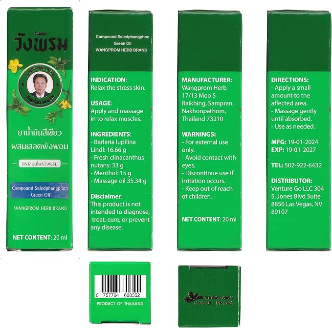 Compound Saledphangphon Green Oil 20 cc (Pack of 3) (Green)