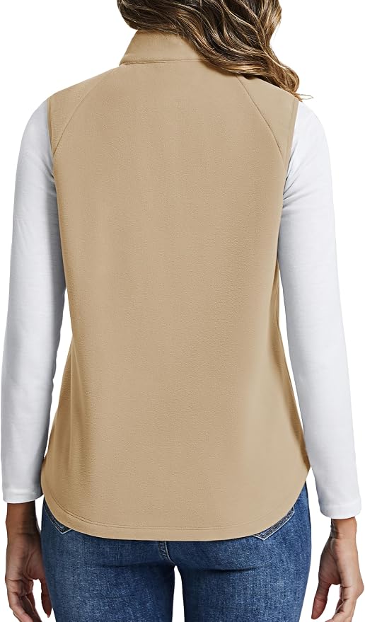 TACVASEN Women Polar Fleece Zip Up Vest with Pockets Lightweight Outerwear | Warm Thermal Sleeveless Jacket Suitable for Hiking Camping Travelling in Cool Autumn and Winter Weather