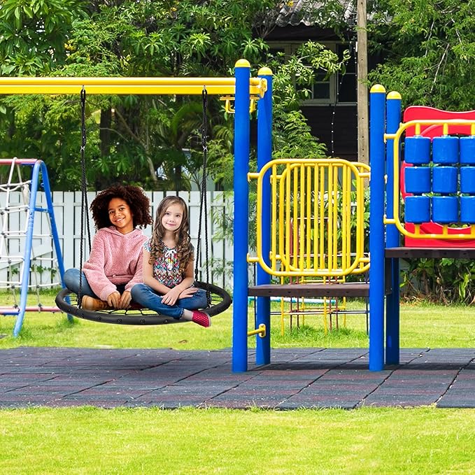 Sorbus Saucer Tree Swing- Kids Outdoor Disc Round Swing - 40" Heavy Duty 220lbs Seat- Easy Install Flying Saucer Web Circle - Perfect for Gift,Playground, Birthday, Xmas, IndoorOutdoor