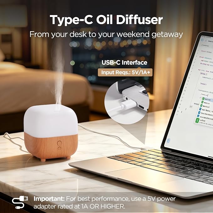 InnoGear Essential Oil Diffuser & 2 Hotel Oils Set, 150ml Diffusers for Home with 5-Star Hotel Collection Diffuser Oils Set Cool Mist Mini Humidifier Scent Fragrance Gift Set