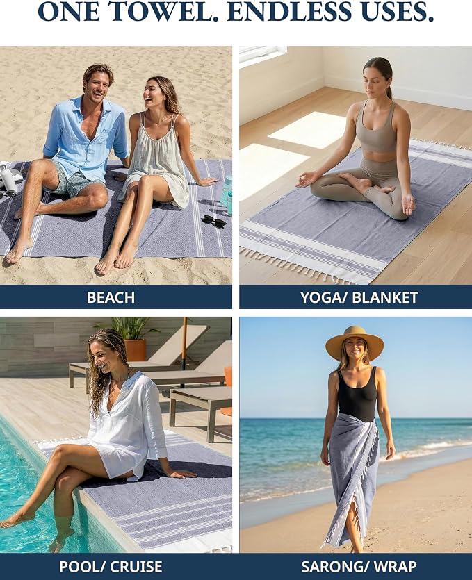 LANE LINEN Beach Towels 12 Pack, Bulk Beach Towels Oversized, Pool Towels for Adults, Pre-Washed, Sand Free Beach Towel, Fast Drying Beach Towel, 39"x71" - Beach Party