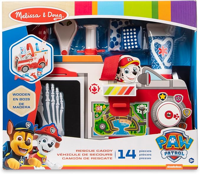 Melissa & Doug PAW Patrol Marshall's Wooden Rescue EMT Caddy (14 Pieces)