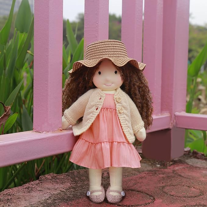 Waldorf Doll Handmade Rag Doll - Personalized Collectors Plush Doll for Kids Birthday Present with Beautiful Present Box-Kristy 12"