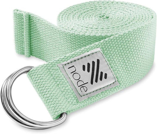 7-1/2' Yoga Strap for Stretching, Woven Cotton Blend Yoga Strap with Adjustable D-Ring Buckle for Exercise, Therapy and Fitness