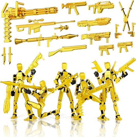 【Assembled】 T13 Action Figure Set, Giant Sword Titan 13 Robot Action Figure 3D Printed robo 13 Action Fidget Toys Dummy Figure Articulated, T13 for Collectors Desktop Decorations (Laser Green)
