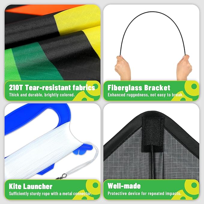 Delta Kite for Kids & Adults, Extremely Easy to Fly Kite, Suitable for Family outings, Outdoor Games and activitie
