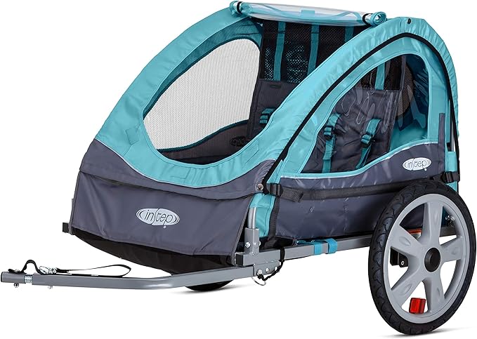 InStep Take 2 or Sync Kids Bike Trailer, Single or Double Seat, Universal Coupler, Folding Frame, Quick-Release Wheels, Canopy with Bug Screen and Weather Shield, Bike Trailer for Kids