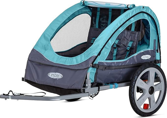 InStep Take 2 or Sync Kids Bike Trailer, Single or Double Seat, Universal Coupler, Folding Frame, Quick-Release Wheels, Canopy with Bug Screen and Weather Shield, Bike Trailer for Kids
