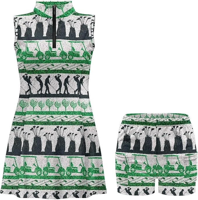 Golf Dress Tennis Dresses for Women with Built in Shorts and Pockets Sleeveless Athletic Dress Workout Dress