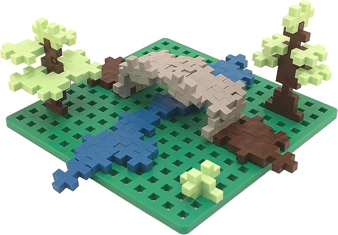 PLUS PLUS – Green Baseplate Duo – Base Accessory for Building and displaying Creations, 4.5 X 4.5 inches, Construction Building STEM | STEAM Toy for Kids