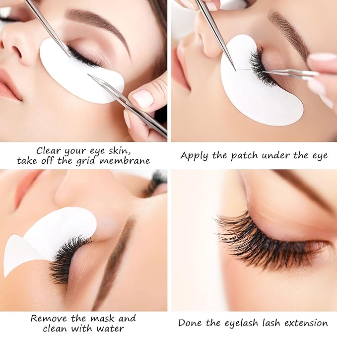 100 Pairs Under Eye Pads,Lint Free Lash Extension Under Eye Patches for Eyelash Extension,Eye Mask Beauty Tool (FOX)