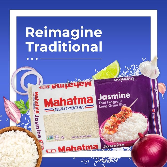 Mahatma Jasmine Rice, Fragrant Thai Rice, 10-Pound Bag