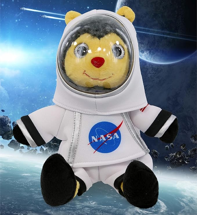 DolliBu Astronaut Dress Up Set for Teddy Bear Plush Toy - Astronaut Stuffed Animal Costume Outfit with Jacket, Helmet with Holes, and Pants, Create NASA Space Toys for Kids with Dress Up Set - Small