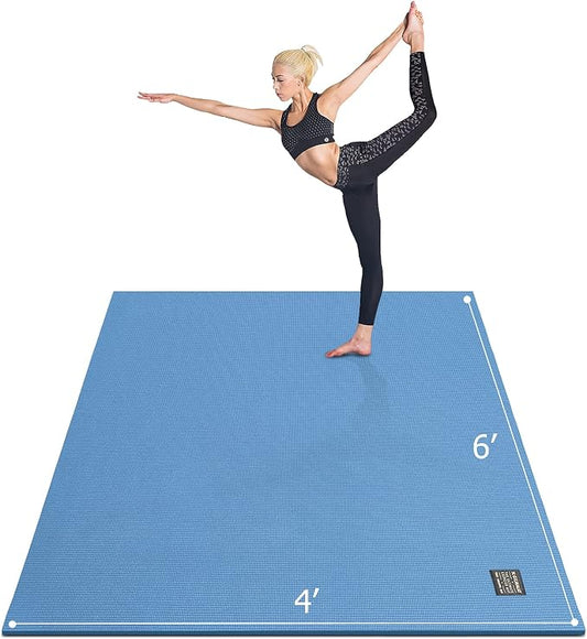 GXMMAT Large Yoga Mat 6'x4'/6'x6'/7'x5'(7mm/9mm), Extra Thick Workout Mats for Home Gym Flooring,Ultra Comfortable Non-Slip Quick Resilient Barefoot Wide Exercise Mat for Pilates,Stretching,Meditation