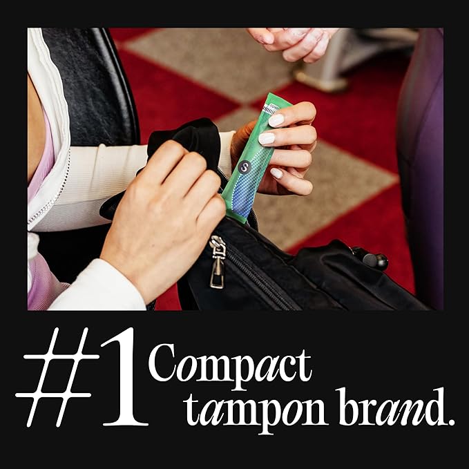 U by Kotex Click Compact Tampons, Super Absorbency, Unscented, 128 Count (8 Packs of 16) (Packaging May Vary)