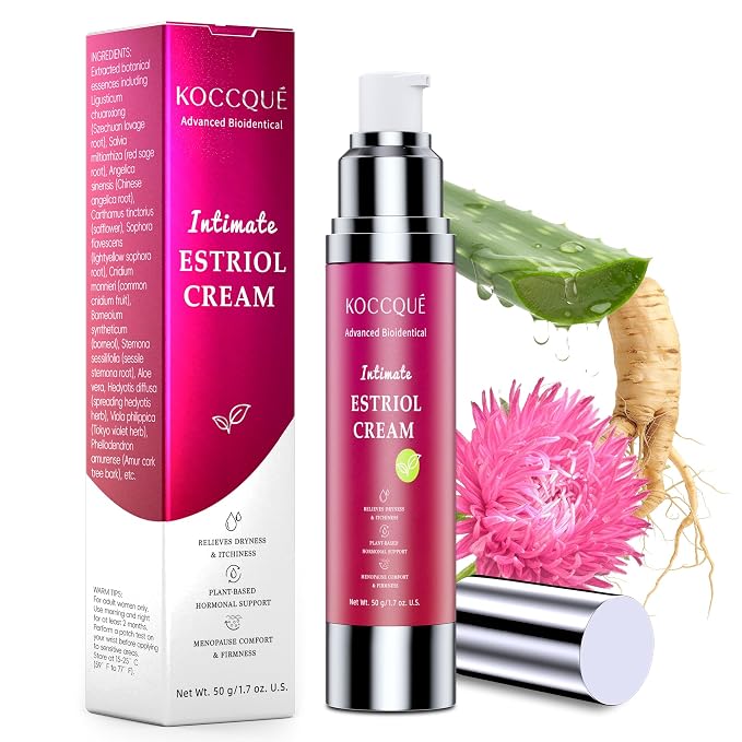 Estriol Cream for Women Menopause Relief: Bioidentical Estrogen Vaginal Cream - for Hot Flashes/Vaginal Dryness/Vulva Itch/Sleep Issues - 50ml
