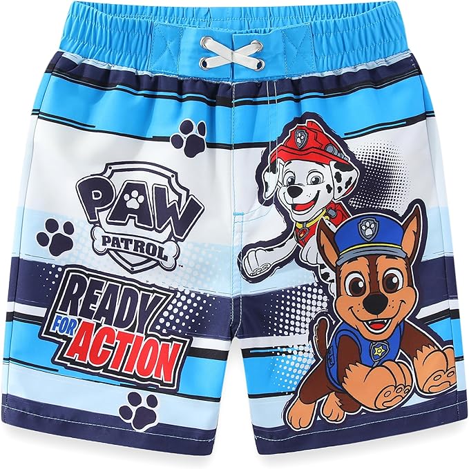 Paw Patrol Marshall Chase Rubble Boys UPF 50+ Swim Trunks Shorts Bathing Suit for Toddler and Big Kids