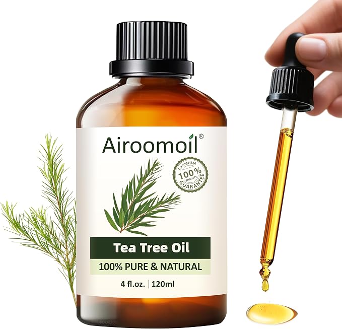 Tea Tree Essential Oil, Aromatherapy, Diffuser, 100%Pure, 4 Fl Oz | for Skin, Hair Care, Nails and Toenail Care, Body Massage, Home Cleaning Spray, DIY Soap Candle Making, Fresh Mint Scent