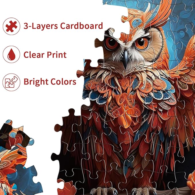 Night Owl Puzzles for Adults 1000 Pieces, Impossible Hard Challenge Jigsaw Puzzle for Kids Perfect for Game Night Finished Size 27" x 20"