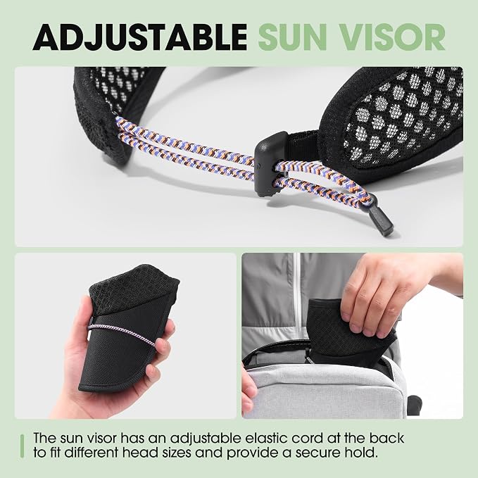 Breathable Mesh Sun Visor Lightweight Sport Hat for Men Women | Adjustable Elastic Machine Washable Moisture Wicking Quick Dry Comfortable Sun Protection for Golf Running Tennis Hiking