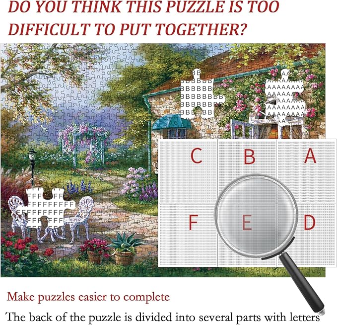 Flower Garden Puzzles for Adults 1000 Pieces, Difficult Plant Gardening Challenging Jigsaw Puzzle Perfect for Game Nights as Home Decor Size 27" x 20"