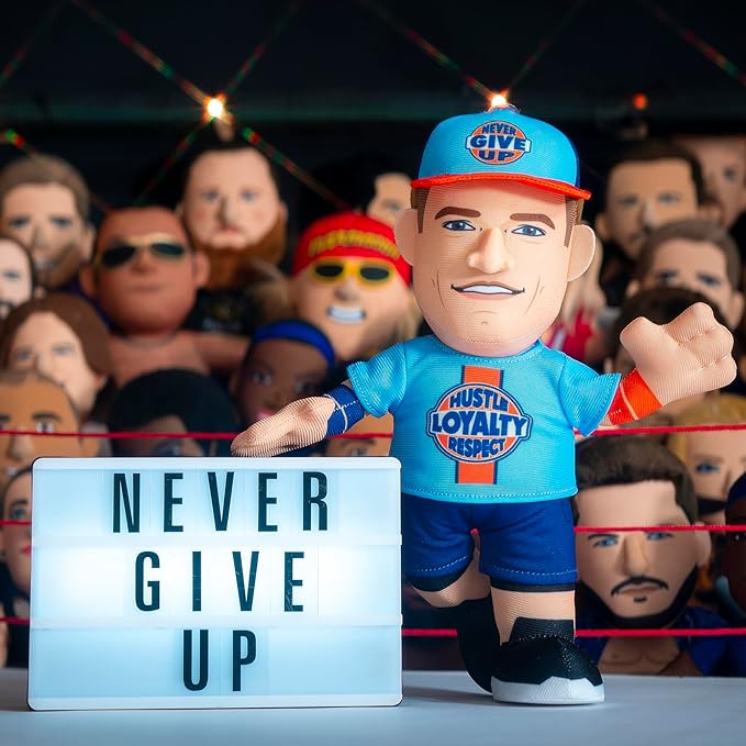 Bleacher Creatures WWE John Cena (Hustle Loyalty Respect) 10" Plush Figure - A Wrestling Legend for Play or Display