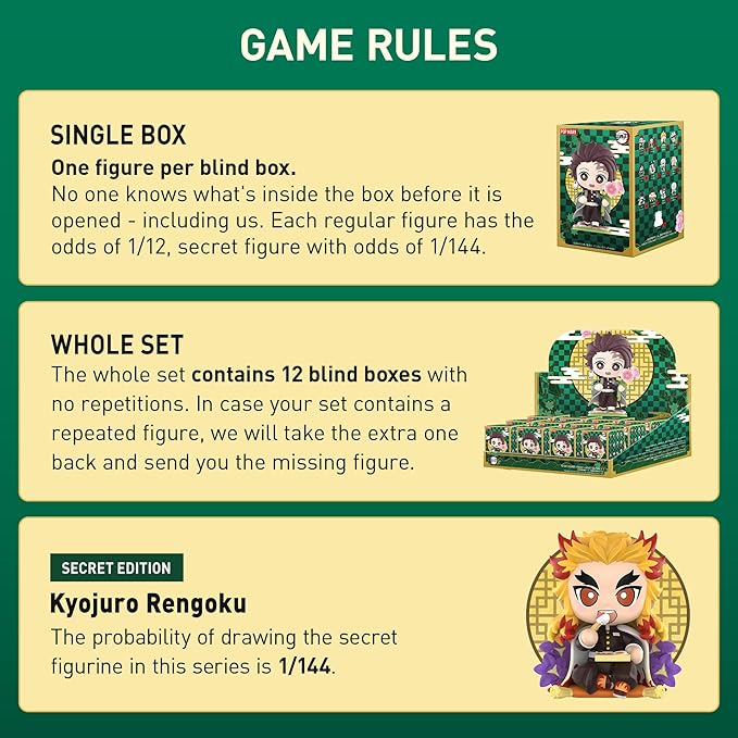 POP MART Demon Slayer Birth Flower Series Figures, Blind Box Figures, Random Design Action Figures Collectible Toys Home Decorations, Holiday Birthday Gifts, Single Box