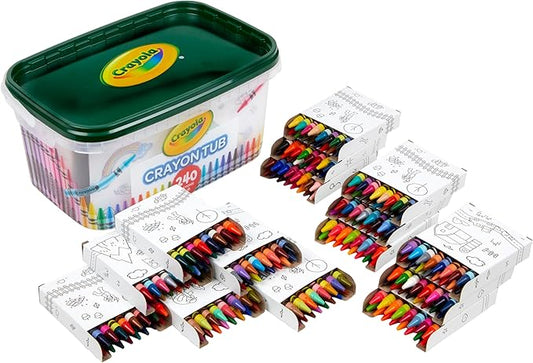 Crayola Crayon Tub (240ct), Bulk Crayons for Kids, Essential Easter Basket Stuffers for Toddlers, Spring Craft Supplies, Coloring Gifts for Kids, Ages 3+ [Amazon Exclusive]