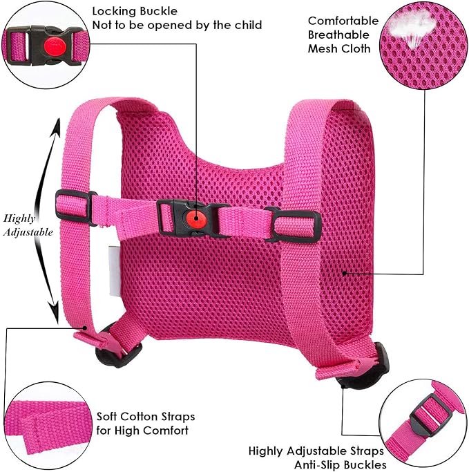 HappyVk Toddler Leash Harness Kid Leash Child Safety Harness Baby Leash Anti Lost Ages 1-4