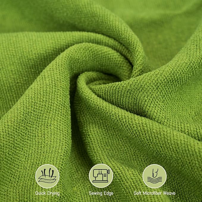 3 Pack Hot Yoga Towels with Plum Blossom Grip Dots, Non Slip Yoga Mat Towel, Super Absorbent Soft Suede Microfiber Mat Cover for Hot Yoga, Pilates, Bikram & Workout, 24" x 72", Grass Green