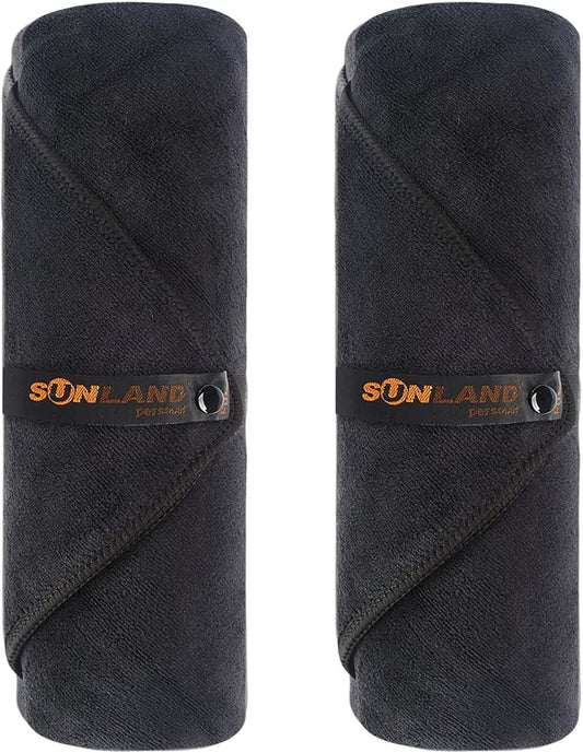 SUNLAND Microfiber Gym Bath Towel Ultra Soft Travel Camping Towel Super Absorbent Swimming Sport Yoga Sweat Towels with Straps for Adults and Children