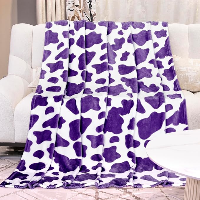Purple Throw Blanket for Bed, Lavender Soft Fleece Blanket for Women, Girls, Teens | Lightweight Bedding & Couch Accessories, Purple Gifts for Birthday, Holidays 50"x60"