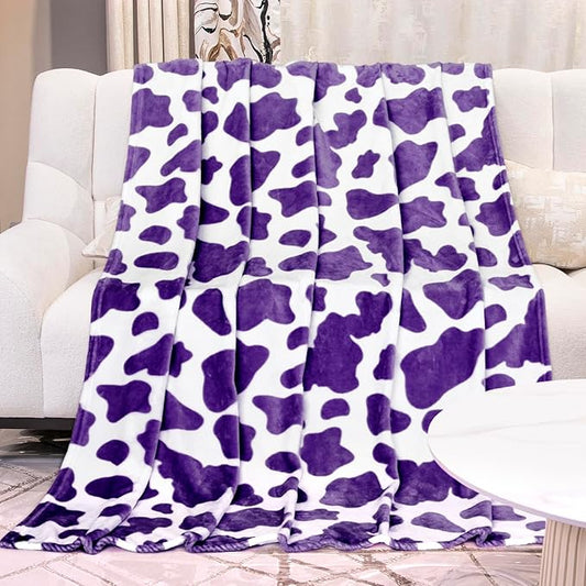 Fleece Blanket Twin Size Purple 60x80 Inches, Ultra Soft Warm Cozy Winter Bed Blanket, All-Season Lavender Home Room Decor, Birthday Gifts, 60"x80"
