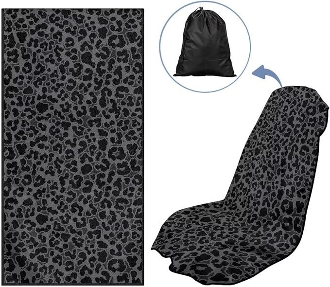 INSTANTARTS Leopard Car Seat Towel Cover Yoga Towel Car Seat Cover Beach Towel