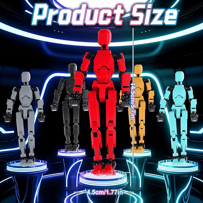 T13 Model13 Action Figure,Magnetic Travel Toys for Kids, Lucky 13 Movable Figures,Multiple Gestures and Play Styles,Tabletop Decorations and Gifts for Gaming Enthusiasts. (Black)