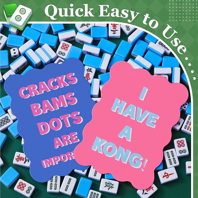 Soulchen 4 Pcs Mahjong Tile Mixer Shufflers for Mixing and Shuffling Tiles Plastic Mahjong Accessories Gifts for Lovers Games Decorative Wavy Edge & Printed Design (Pink & Blue Style)